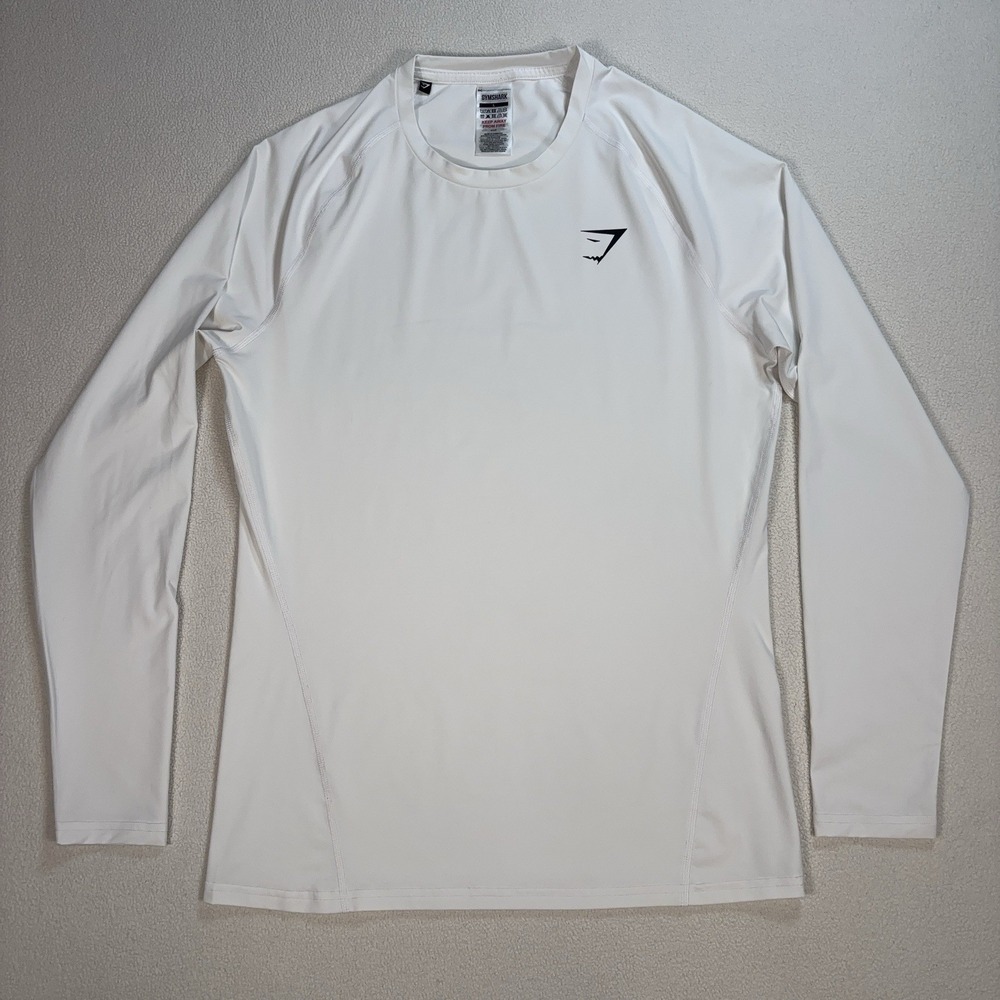 Gymshark Element Baselayer Top Men's L White Ultra-Tight Compression Stretch